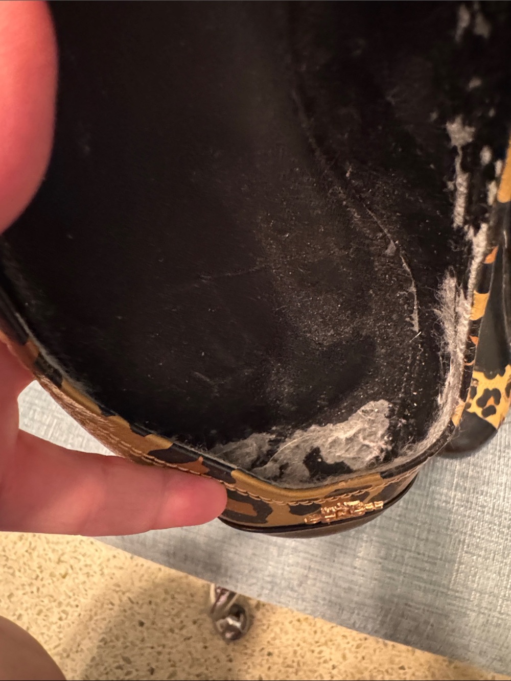 COACH Leopard Print Ballet Flats in Tan and Black - Picture 2 of 5
